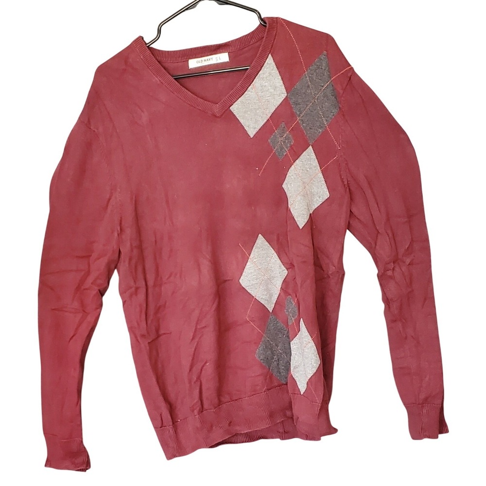 Old Navy Mens Sweater Large  Long‎ Sleeve V Neck Knit Pullover